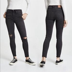 𝅺MADEWELL High Rise 9” Skinny Jeans Raw Hem Charcoal 29